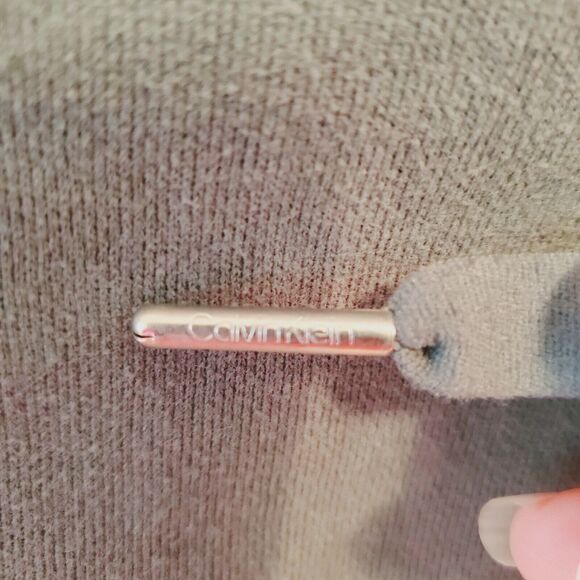 Calvin Klein Performance Logo Front Women's Cropped Hoodie Sweatshirt Large Sage - Picture 6 of 7